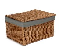 Red Hamper Eh130Gry Large Double Steamed Storage Hamper With Grey Sage Lining