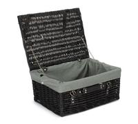 Red Hamper Eh135Gry 41Cm Empty Black Willow Picnic Basket With Grey Lining