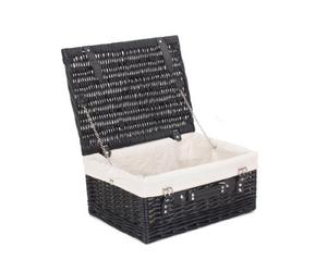 Red Hamper Eh135W Wicker 41Cm Empty Black Willow Picnic Basket With White Lining