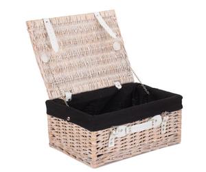 Red Hamper Eh138Bl Wicker 41Cm White Hamper With Black Lining