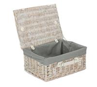 Red Hamper EH138GRY 40cm White Hamper with Grey Sage Lining