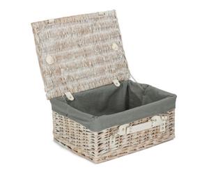 Red Hamper Eh138Gry 40Cm White Hamper With Grey Sage Lining