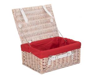 Red Hamper Eh138R Wicker 41Cm White Hamper With Red Lining