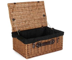 Red Hamper Eh151Bl Wicker 56Cm Double Steamed Picnic Hamper Basket With Black Lining