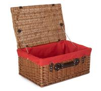 Red Hamper Eh151R Wicker 56Cm Double Steamed Picnic Hamper Basket With Red Lining