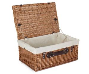 Red Hamper Eh151W Wicker 56Cm Double Steamed Picnic Hamper Basket With White Lining