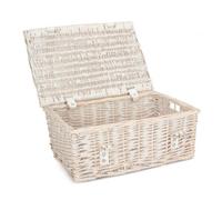 Red Hamper Eh167 Wicker 35Cm Empty Whitewash Picnic Basket Unlined
