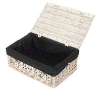 Red Hamper EH167B Wicker 35cm Empty Whitewash Picnic Basket with Back Lining