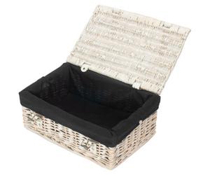 Red Hamper Eh167B Wicker 35Cm Empty Whitewash Picnic Basket With Back Lining