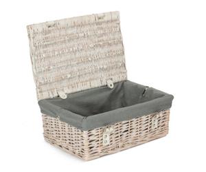 Red Hamper Eh167Gry 35Cm Empty Whitewash Picnic Basket With Grey Lining