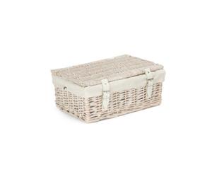 Red Hamper Eh167W Wicker 35Cm Empty Whitewash Picnic Basket With White Lining