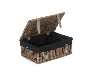 Red Hamper Eh168B Wicker Antique Wash Black Lining 35Cm Empty Hamper Basket