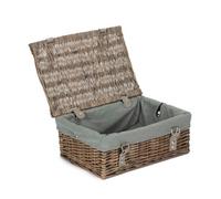 Red Hamper Eh168Gry Antique Wash Grey Lining 35Cm Empty Hamper Basket