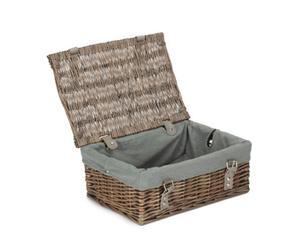 Red Hamper Eh168Gry Antique Wash Grey Lining 35Cm Empty Hamper Basket