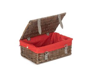 Red Hamper Eh168R Wicker Antique Wash Red Lining 35Cm Empty Hamper Basket