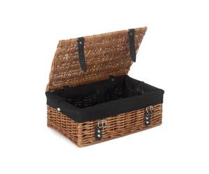 Red Hamper Eh169B Wicker Double Steamed Black Lining 35Cm Empty Hamper Basket