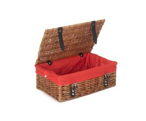 Red Hamper Eh169R Wicker Double Steamed Red Lining 35Cm Empty Hamper Basket