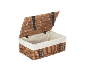 Red Hamper Eh169W Wicker Double Steamed White Lining 35Cm Empty Hamper Basket