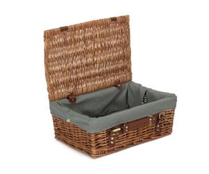 Red Hamper Eh176Gry 35Cm Light Steamed Picnic Basket With Grey Lining