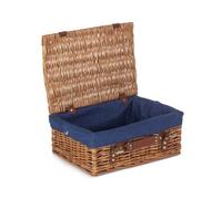 Red Hamper Eh176N Wicker 35Cm Light Steamed Picnic Basket With Blue Lining