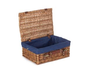 Red Hamper Eh176N Wicker 35Cm Light Steamed Picnic Basket With Blue Lining