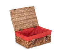 Red Hamper Eh176R Wicker 35Cm Light Steamed Picnic Basket With Red Lining
