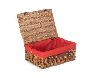 Red Hamper Eh176R Wicker 35Cm Light Steamed Picnic Basket With Red Lining