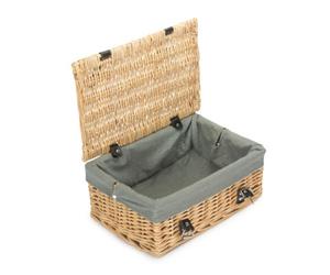 Red Hamper Eh189Gry 36Cm Buff Wicker Empty Picnic Basket