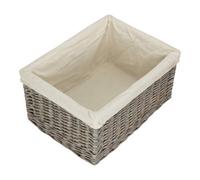 Red Hamper Extra Large Grey Wash White Cotton Lined Willow Storage Baskets