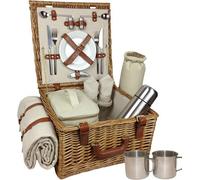 Red Hamper Fh016 Wicker Deluxe Fully Fitted 2 Person Traditional Picnic Basket