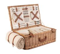 Red Hamper Fh017 Wicker Deluxe Fully Fitted 4 Person Traditional Picnic Basket