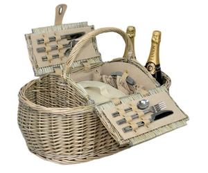 Red Hamper Fh030 Wicker 4 Person Boat Fitted Picnic Basket