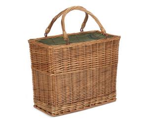 Red Hamper Fh077 Wicker Green Tweed Rectangular Cooler Basket