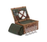 Red Hamper Fh120 Wicker 4 Person Green Tweed Classic Fitted Picnic Basket