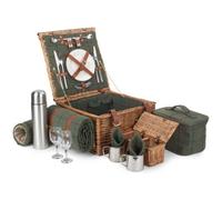 Red Hamper Fh122 Wicker Deluxe Green Tweed 2 Person Fitted Picnic Basket
