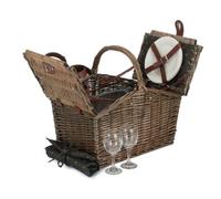 Red Hamper Fh129 Wicker 2 Person Nature Pattern Butterfly Lidded Fitted Picnic Basket
