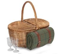 Red Hamper Fh131 Wicker Oval Double Steamed 2 Person Fitted Picnic Basket