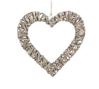 Red Hamper Flat Open Wicker Heart - Large