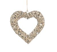 Red Hamper Flat Open Wicker Heart - Medium