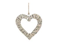 Red Hamper Flat Open Wicker Heart - Small