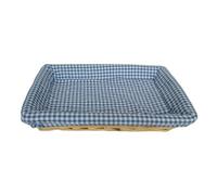 Red Hamper Flat Rectangular Wicker Tray - Blue