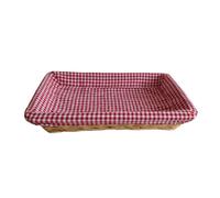 Red Hamper Flat Rectangular Wicker Tray - Red