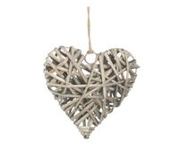 Red Hamper Full Antique Wash Wicker Heart - Small
