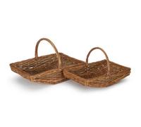 Red Hamper G011 Wicker Full Unpeeled Set Of 2 Garden Trugs