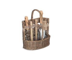 Red Hamper G020/1 Wicker Small Antique Wash Deluxe Garden Tool Basket