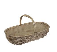 Red Hamper G034/1 Wicker Small Shallow Antique Wash Lined Garden Trugs