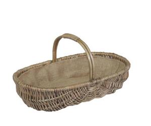 Red Hamper G034/1 Wicker Small Shallow Antique Wash Lined Garden Trugs