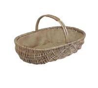 Red Hamper G034/2 Wicker Medium Shallow Antique Wash Lined Garden Trugs