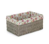 Red Hamper Garden Rose Paper Rope Storage Basket with Garden Rose Cotton Lining - Extra Large
