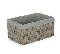 Red Hamper Grey Paper Rope Storage Basket with Grey Cotton Lining - Extra Large